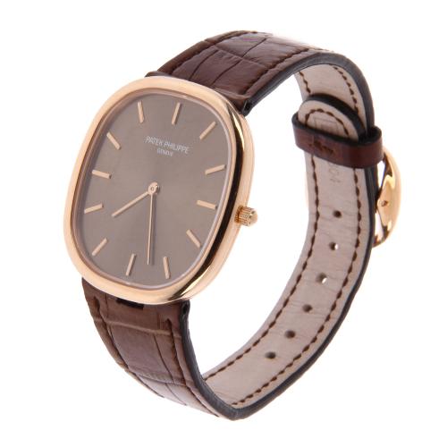 Patek Philippe Golden Ellipse of brown watch strap replica