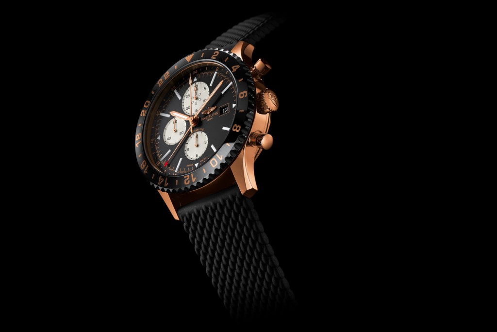 Black Rubber Strap Breitling Chronoliner Fake Watches