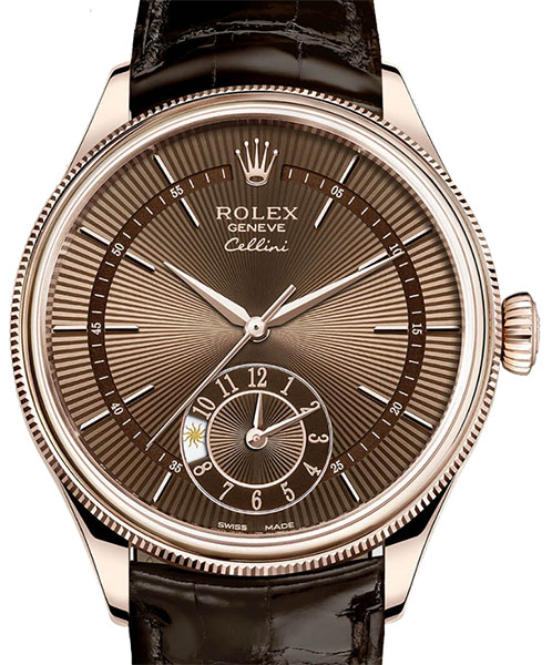 Rolex-Cellini-Dual-Time-Brown-Dials-Replica